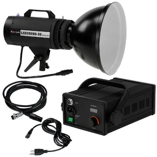 Fotodiox Pro LED-200WA-56 Daylight Studio LED, High-Intensity LED Studio Light for Still and Video - with Dimmable Control, 12V AC Power Adapter, Light Stand bracket