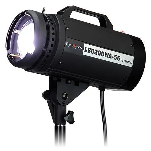 Fotodiox Pro LED-200WA-56 Daylight Studio LED, High-Intensity LED Studio Light for Still and Video - with Dimmable Control, 12V AC Power Adapter, Light Stand bracket