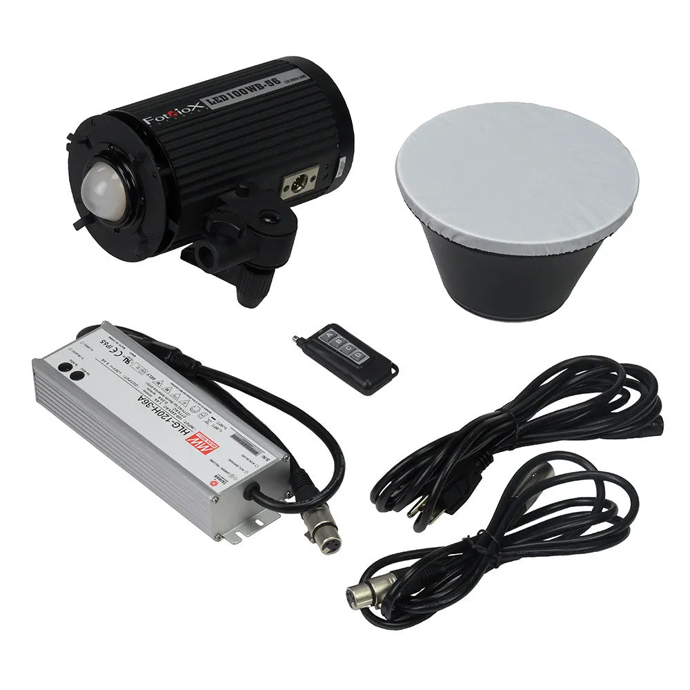 Fotodiox Pro LED100WB-56 Studio LED, High-Intensity Daylight LED 5600k Studio Light for Still and Video - with Dimmable Control, 12V AC Power Adapter, Light Stand bracket