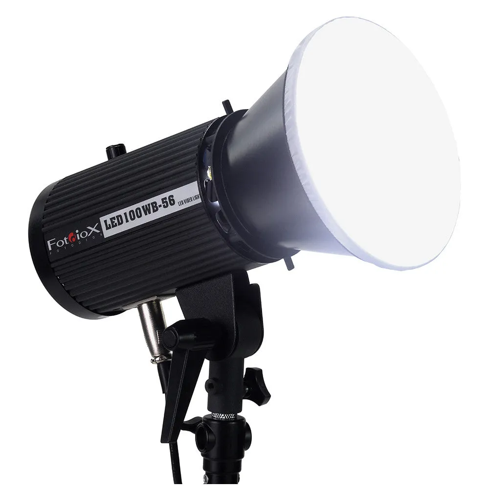 Fotodiox Pro LED100WB-56 Studio LED, High-Intensity Daylight LED 5600k Studio Light for Still and Video - with Dimmable Control, 12V AC Power Adapter, Light Stand bracket