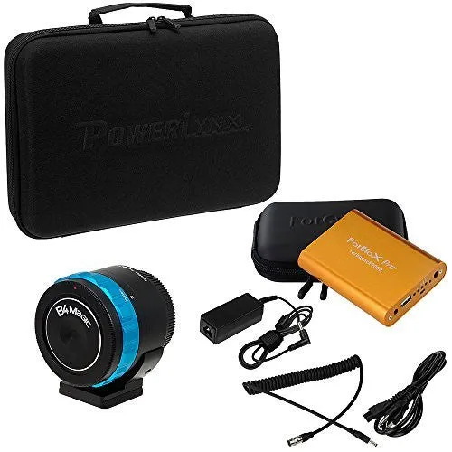 Fotodiox Pro PowerLynx Kit, B4 Lens to MFT Black Magic Pocket Cinema Adapter & Turbopack 9000 Battery Kit with Power Cable
