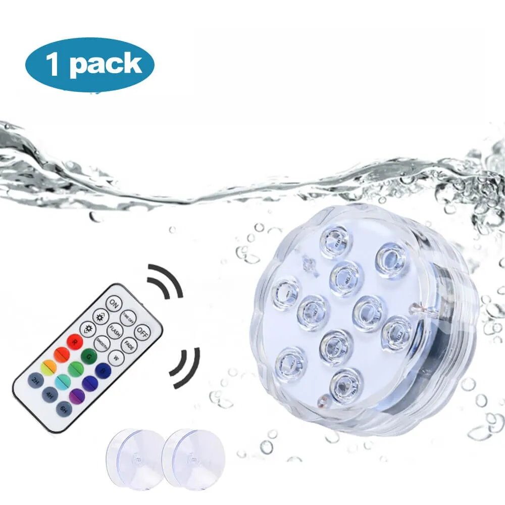GFLAI IP68 Waterproof Multi Color Submersible LED Lights Underwater Pool Light Party Wedding Christmas Decoration
