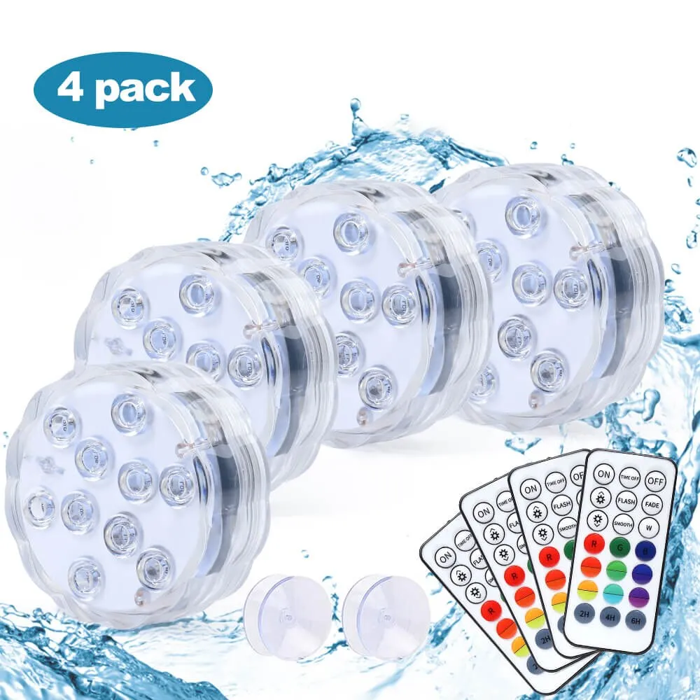 GFLAI IP68 Waterproof Multi Color Submersible LED Lights Underwater Pool Light Party Wedding Christmas Decoration