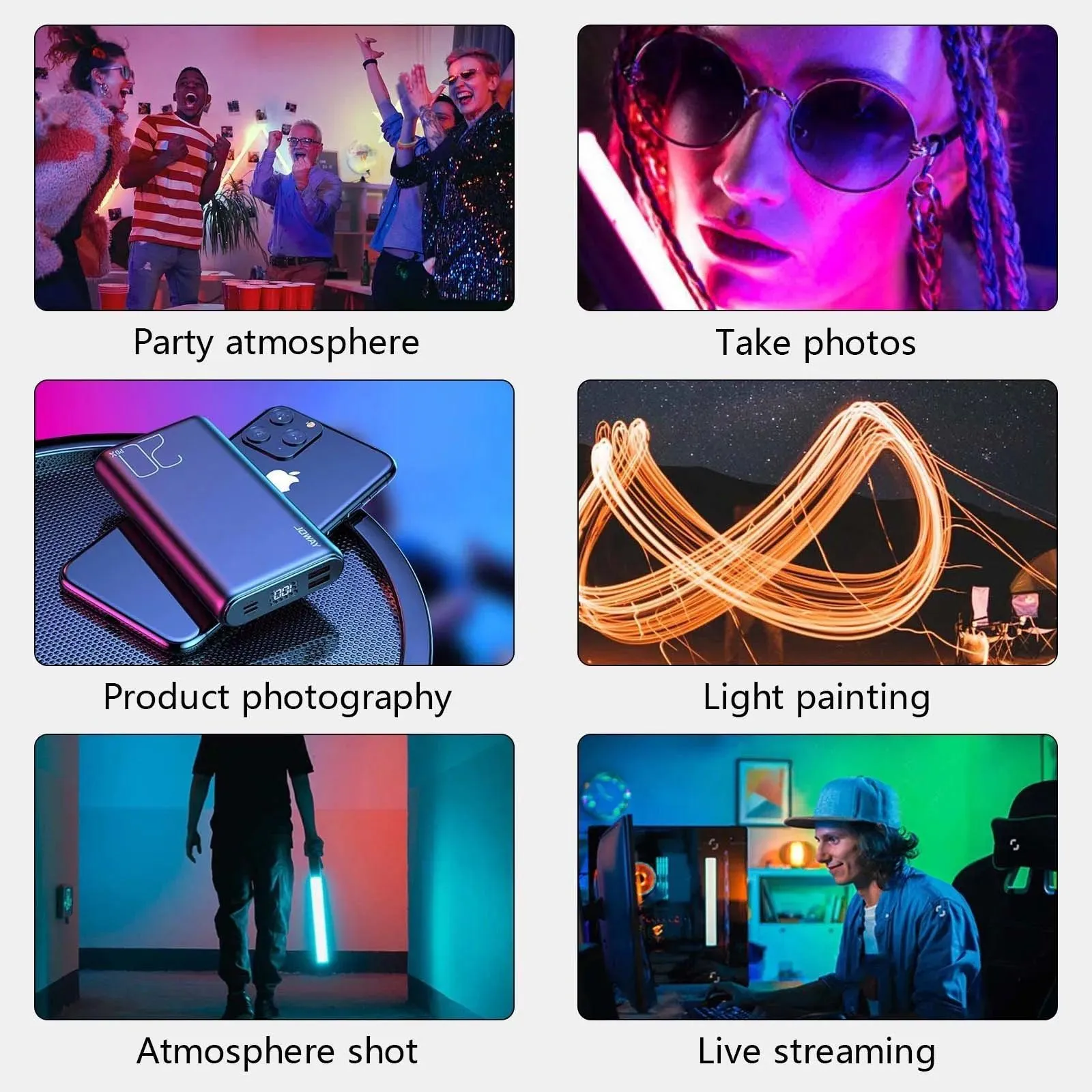 Handheld RGB LED Fill Light Stick: Versatile Lighting Tool for Photography and Video - 70 characters