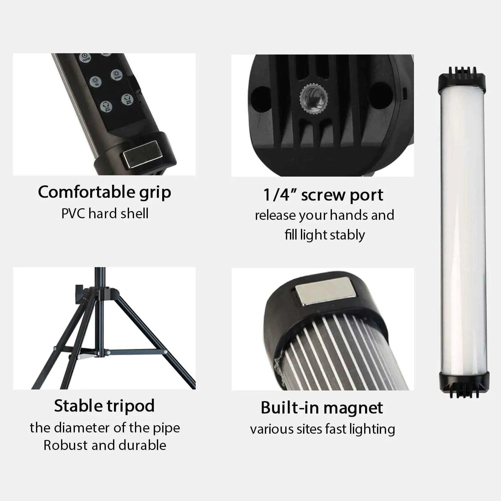 Handheld RGB LED Fill Light Stick: Versatile Lighting Tool for Photography and Video - 70 characters