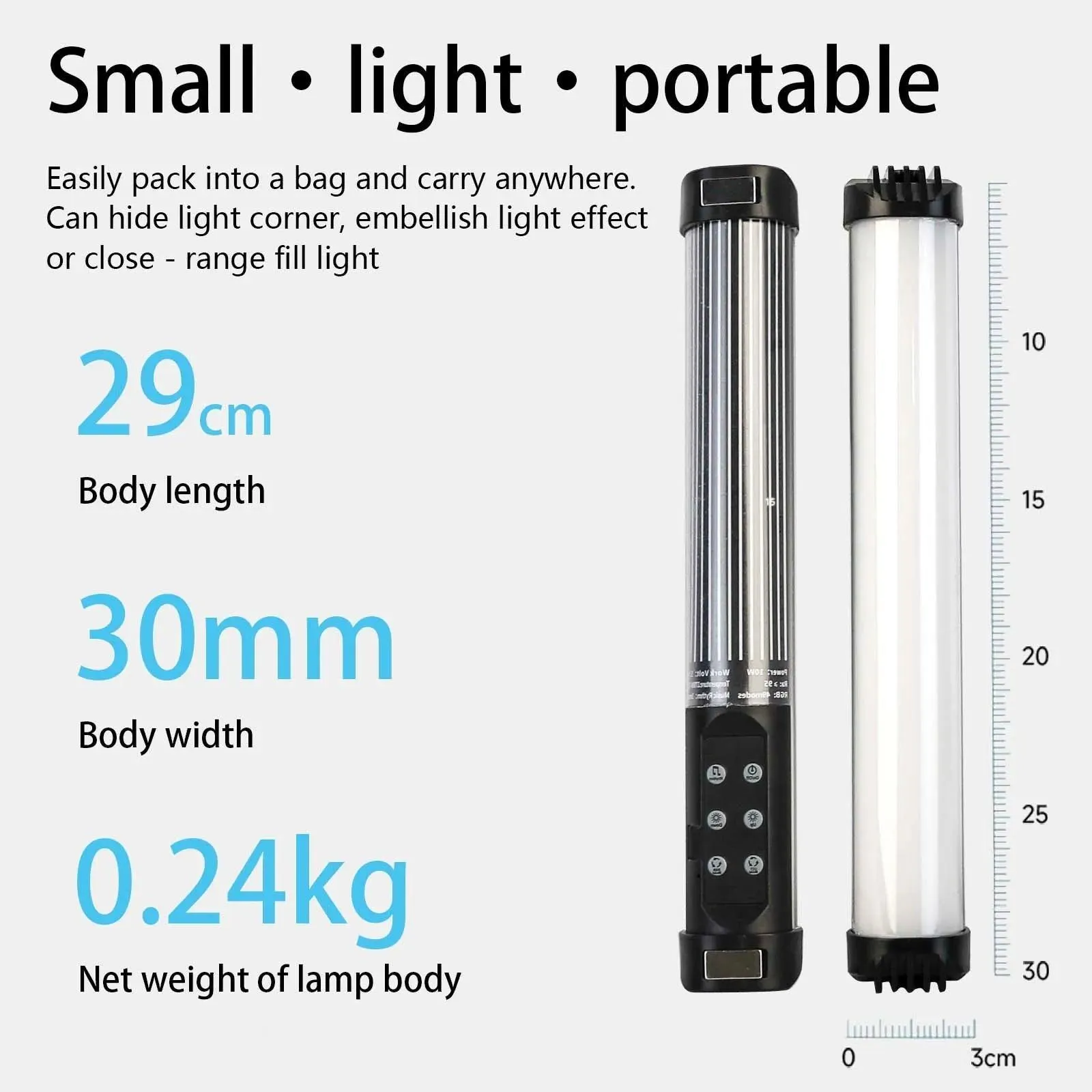 Handheld RGB LED Fill Light Stick: Versatile Lighting Tool for Photography and Video - 70 characters
