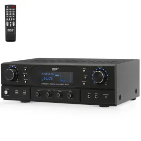 Home Theater Wireless Bt Streaming Receiver Amplifier- 2X90Watts Home Audio Power Amplifier Mp3/Usb Readers And Fm Radio, Dual Channel Wireless Sound Audio Stereo Receiver System