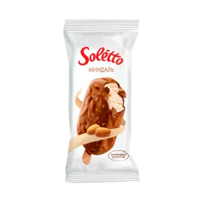 ICE CREAM SOLETO ALMOND 75G WITH VANILLA FLAVOR IN MILK SHOCK EYE WITH ALMOND ESKIMO