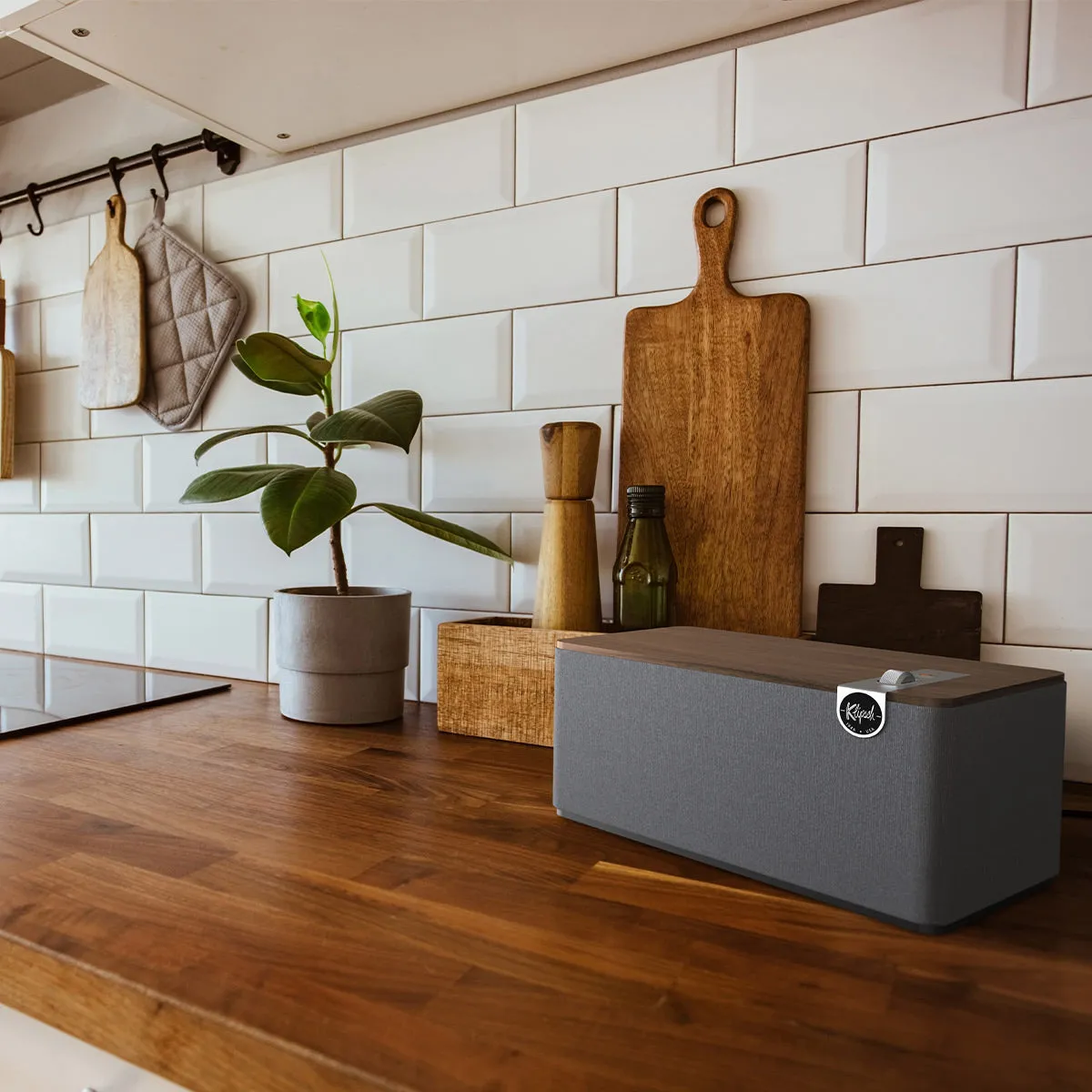 Klipsch The Three Plus Premium Bluetooth Speaker with Phono and Optical Inputs (Walnut)