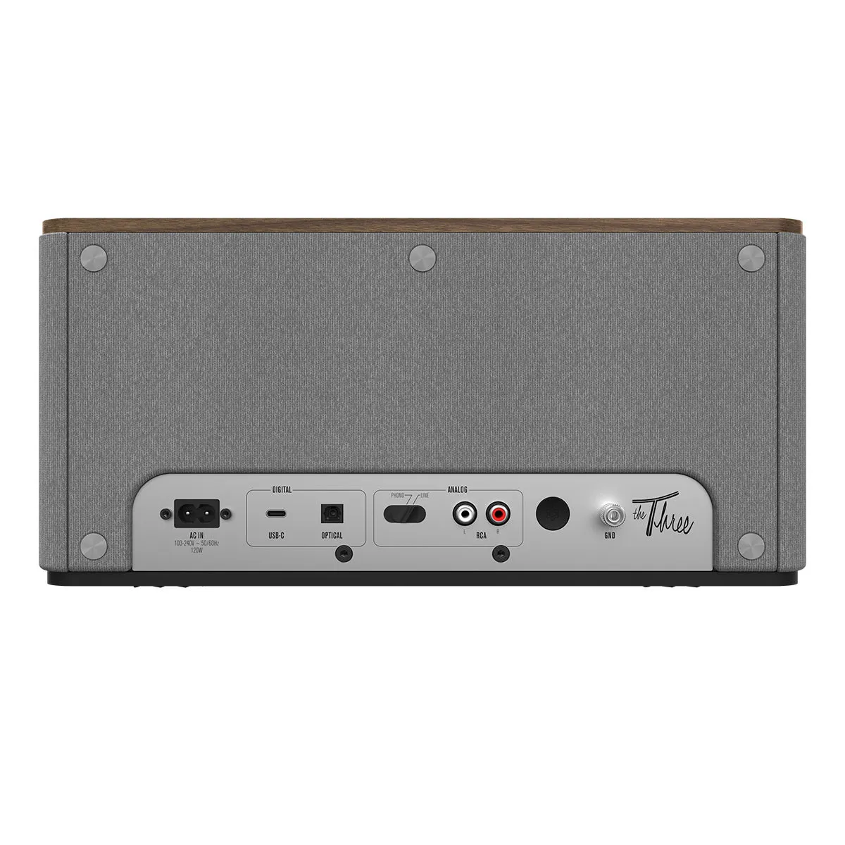 Klipsch The Three Plus Premium Bluetooth Speaker with Phono and Optical Inputs (Walnut)
