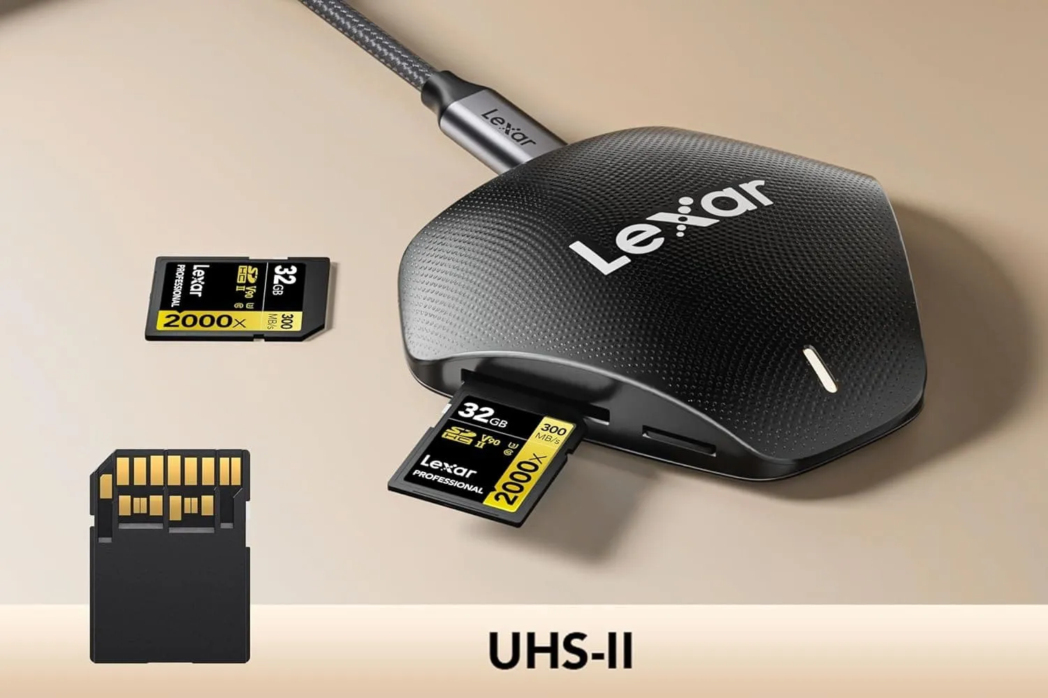 Lexar Professional 2000x SD Card 32GB, SDXC UHS-II Memory Card, Up to 300MB/s Read, for DSLR, Cinema-Quality Video Cameras (LSD2000032G-BNNAG)