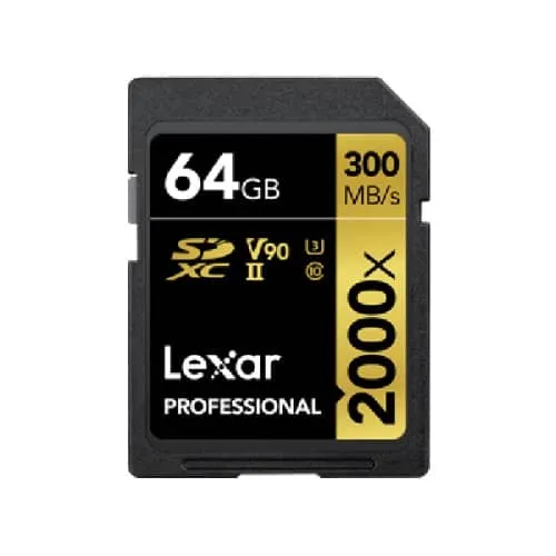 Lexar Professional Gold 64GB SDXC UHS-II 300MB/s Memory Card - V90