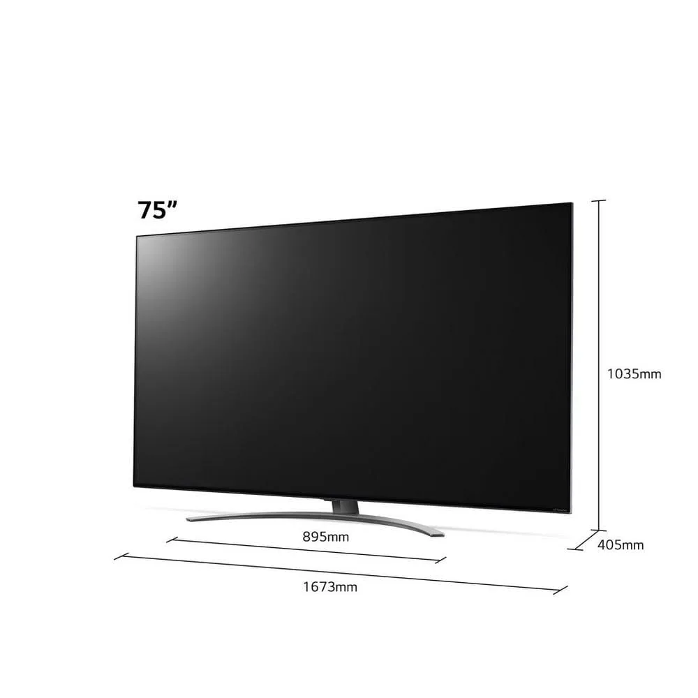 LG 75NANO916PA (2021) LED HDR NanoCell 4K Ultra HD Smart TV, 75 inch with Freeview Play-Freesat HD & Dolby Atmos, Dark Meteor Titan