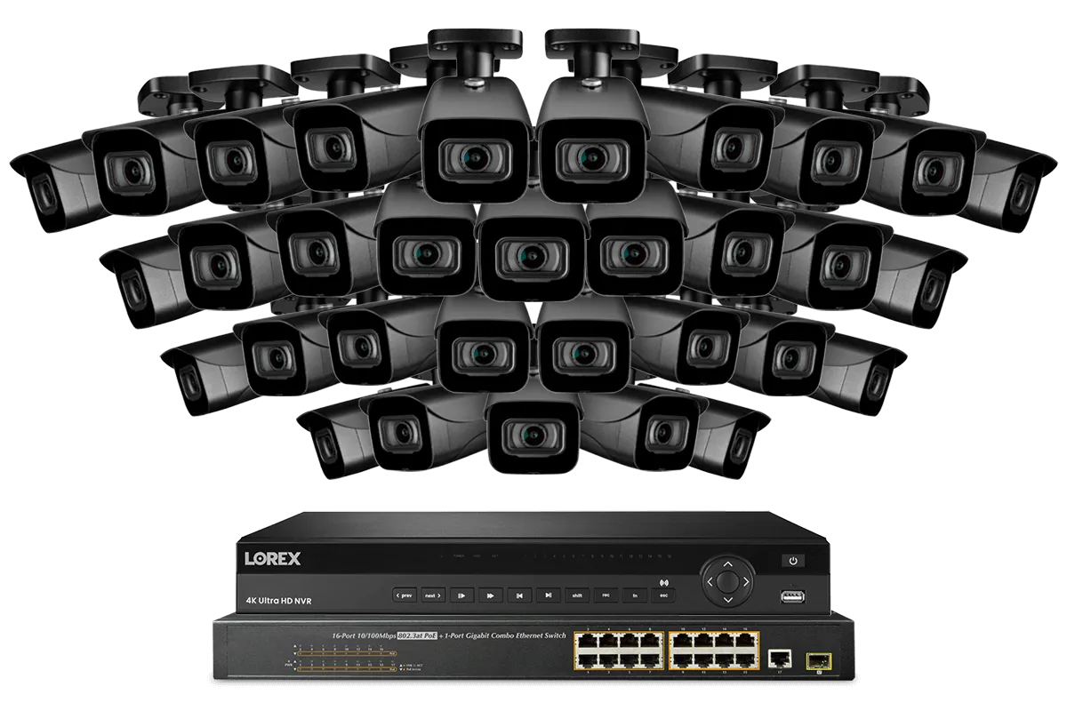 Lorex 4K (32 Camera Capable) 8TB Wired NVR System with IP Bullet Cameras