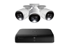 Lorex 4K 8-Channel 1TB DVR System with 3 Analog Active Deterrence Cameras