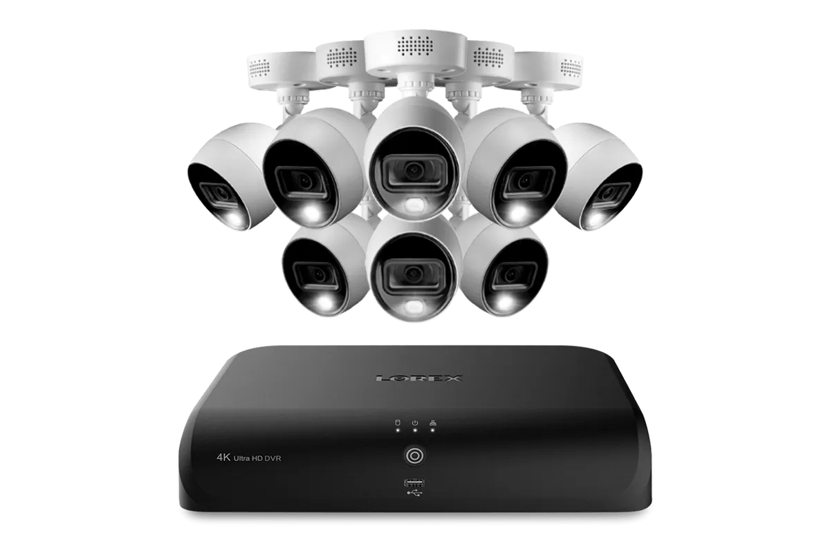 Lorex 4K 8 Channels 2TB Wired DVR System with Eight 4K Deterrence Bullet Cameras