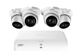 Lorex 4K Fusion 2TB Wired NVR System with 4K IP Dome Cameras