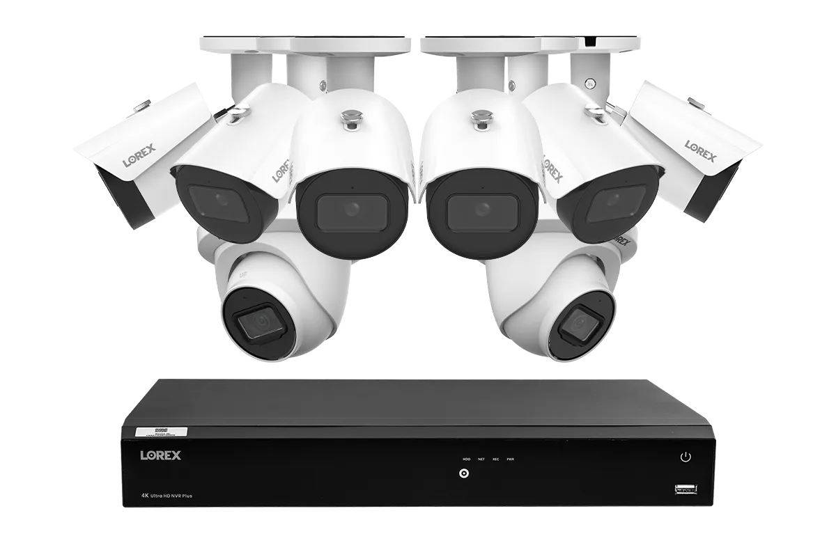Lorex 4K Fusion 4TB Wired NVR System with Six 4K IP Bullet Cameras and Two 4K IP Dome Cameras