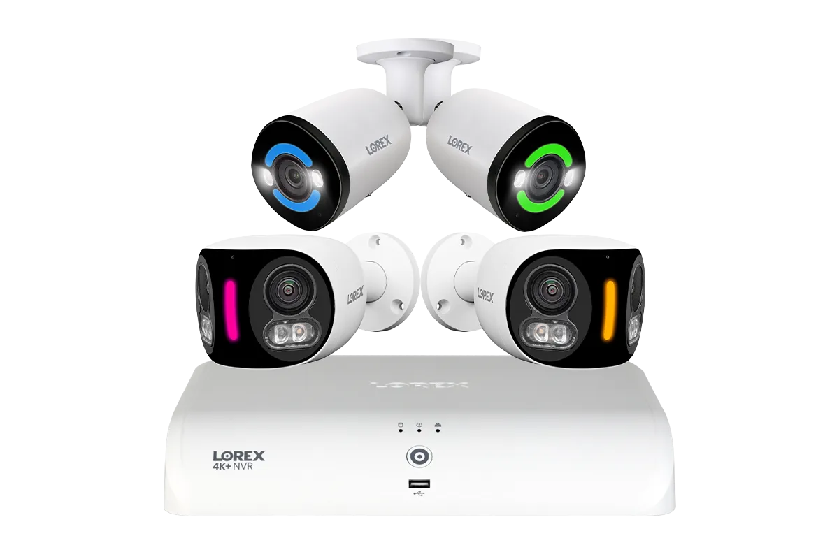 Lorex Fusion NVR with 2 4K Dual Lens and 2 4K  Bullet IP Security Cameras - 4K  16-Channel 2TB Wired System