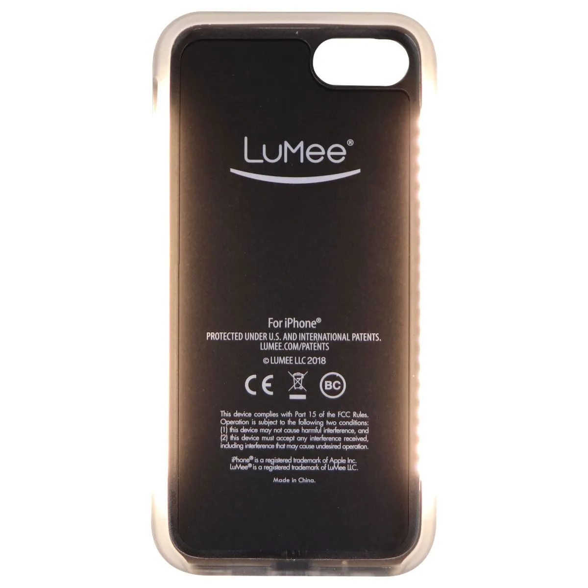 LuMee Duo Selfie LED Case for Apple iPhone SE (2nd Gen) / 8/7/6s  - White/Gold