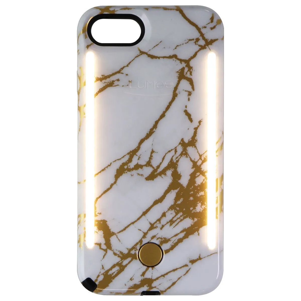 LuMee Duo Selfie LED Case for Apple iPhone SE (2nd Gen) / 8/7/6s  - White/Gold