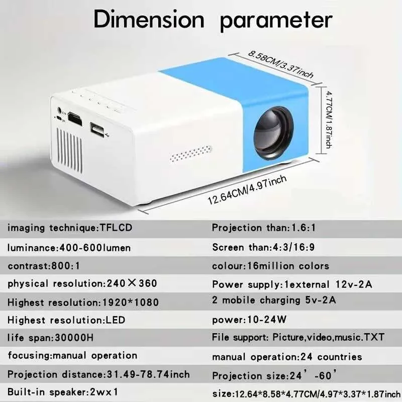 Mini LED Projector 2024 New YG300