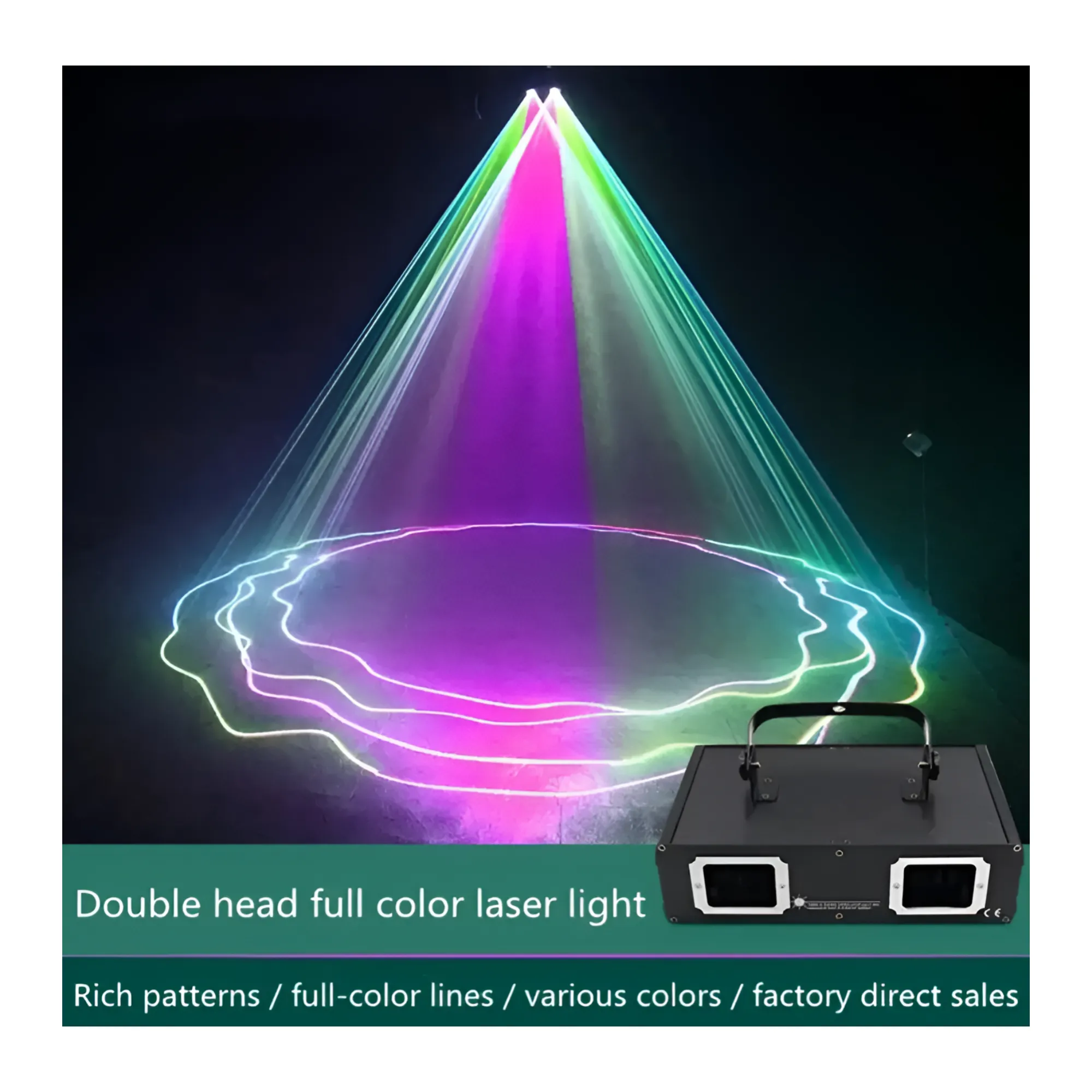 Multi-Effect Double-Head Full Colour Line Laser Stage Light