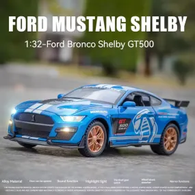 MUSTANG GT500 1:32 DIECAST METAL PULLBACK TOY CAR WITH OPENABLE DOORS & LIGHT, MUSIC BOYS CAR FOR KIDS BEST TOYS GIFTS TOYS FOR KIDS [ COLOR AS PER STOCK ]