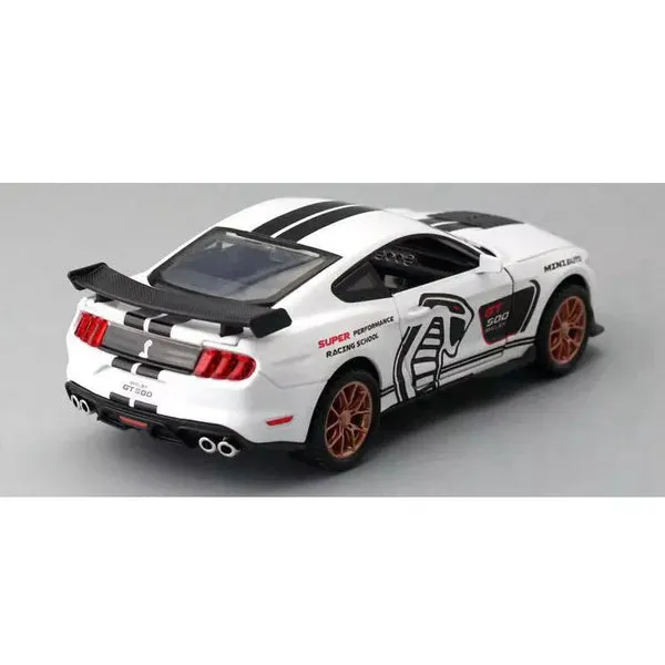 MUSTANG GT500 1:32 DIECAST METAL PULLBACK TOY CAR WITH OPENABLE DOORS & LIGHT, MUSIC BOYS CAR FOR KIDS BEST TOYS GIFTS TOYS FOR KIDS [ COLOR AS PER STOCK ]
