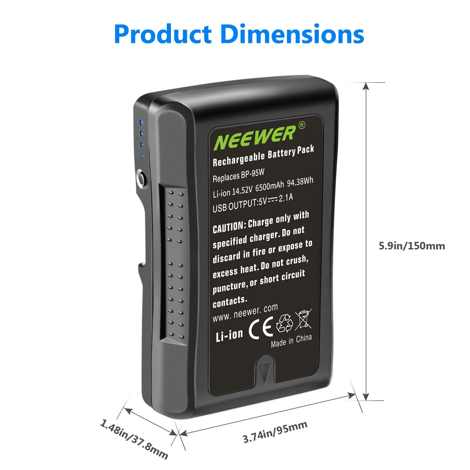 NEEWER 6600mAh / 10400mAh Rechargeable V Mount/V Lock Battery