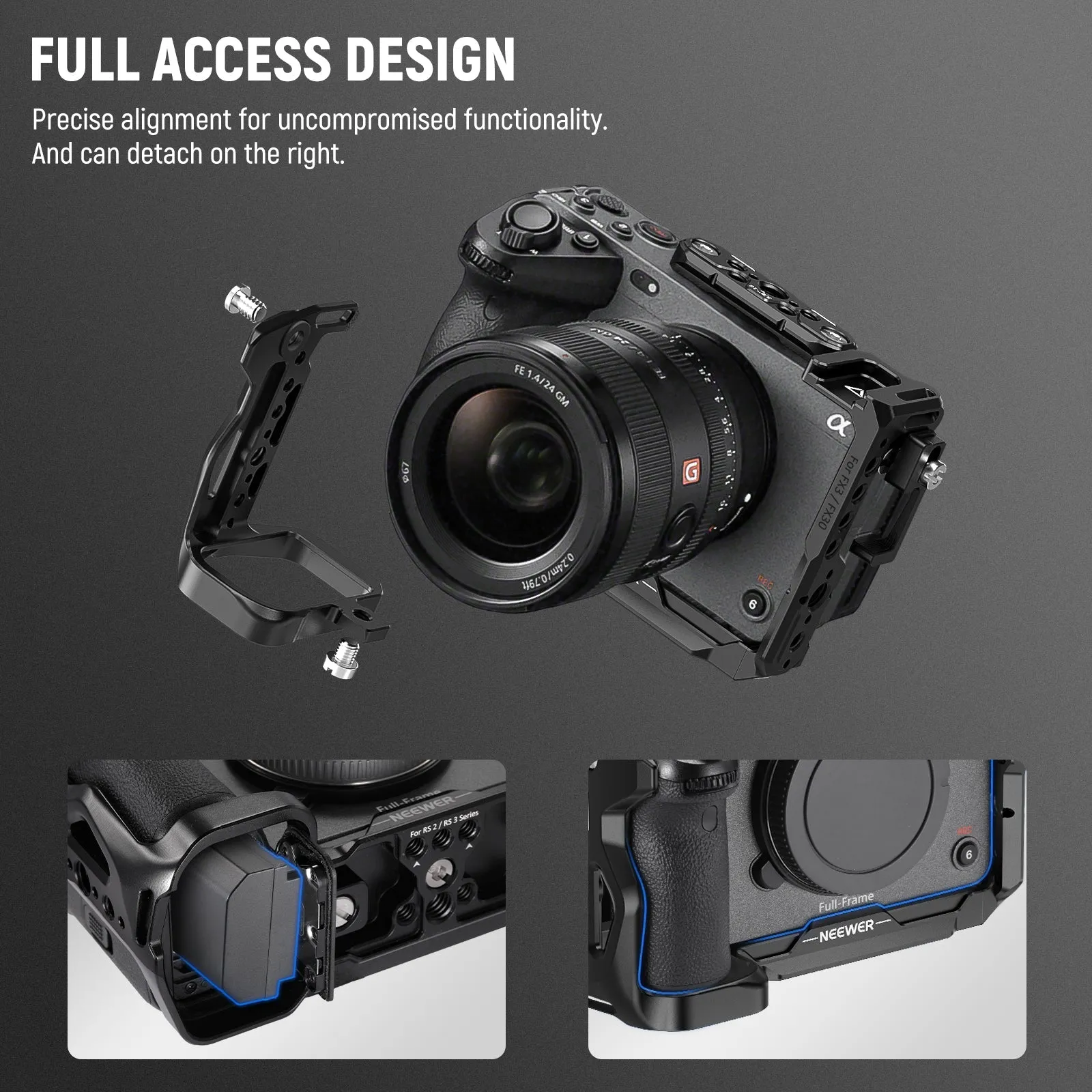 NEEWER CA011 Sony FX3/FX30 Camera Cage with HDMI Cable Clamp