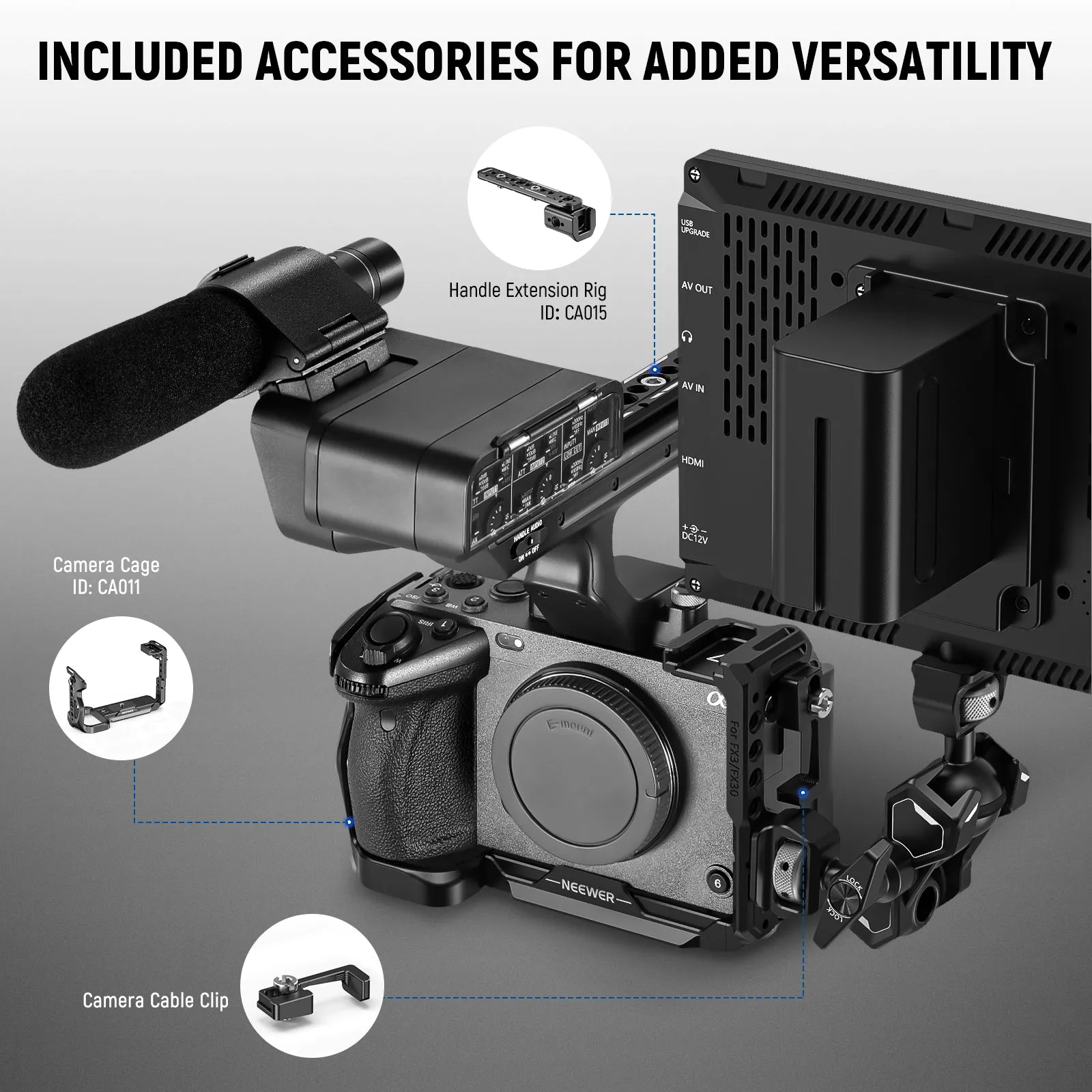 NEEWER CA024 Camera Cage Kit For Sony FX3 FX30