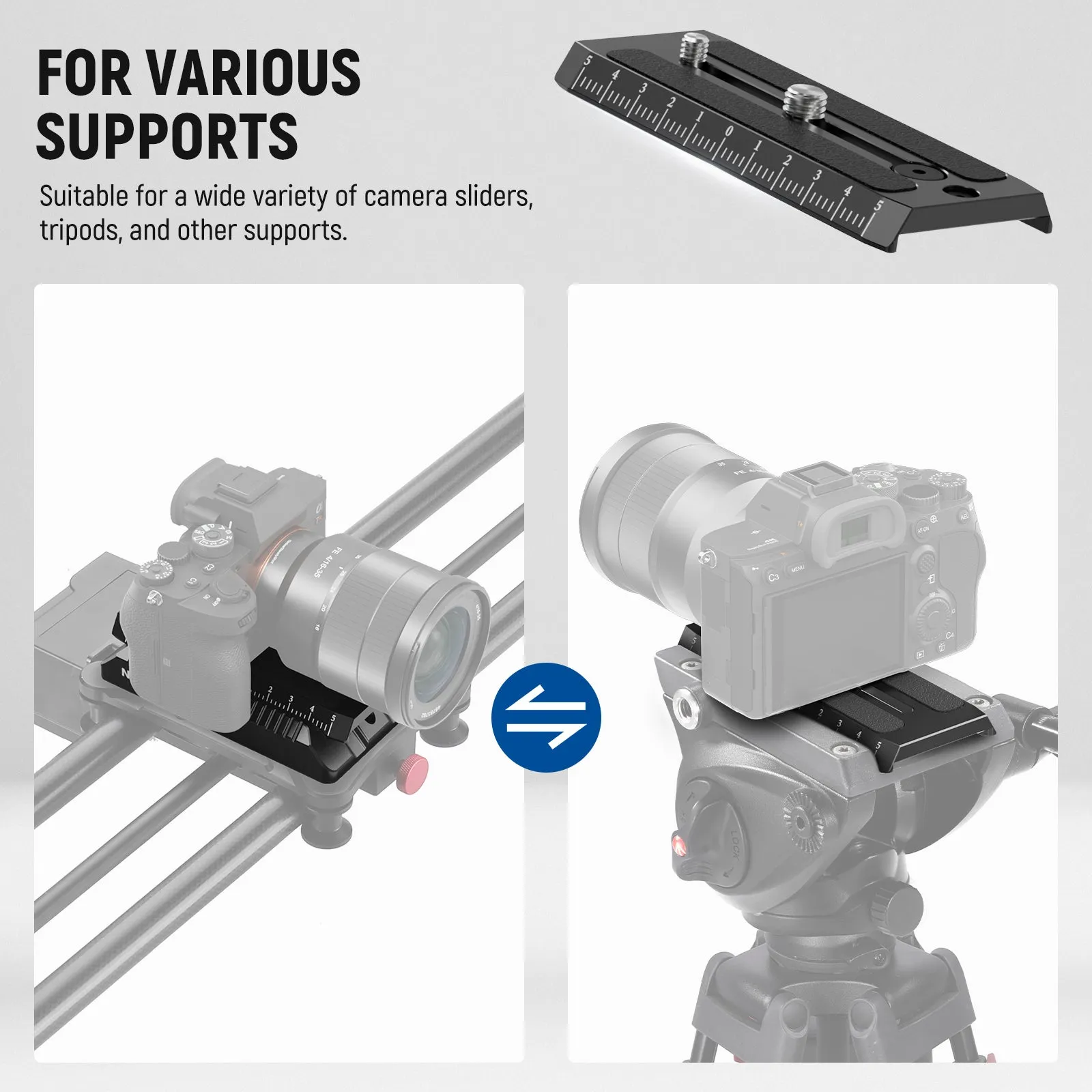 NEEWER GM33 50mm Extended Rotating Quick Release Plate for Manfrotto and DJI