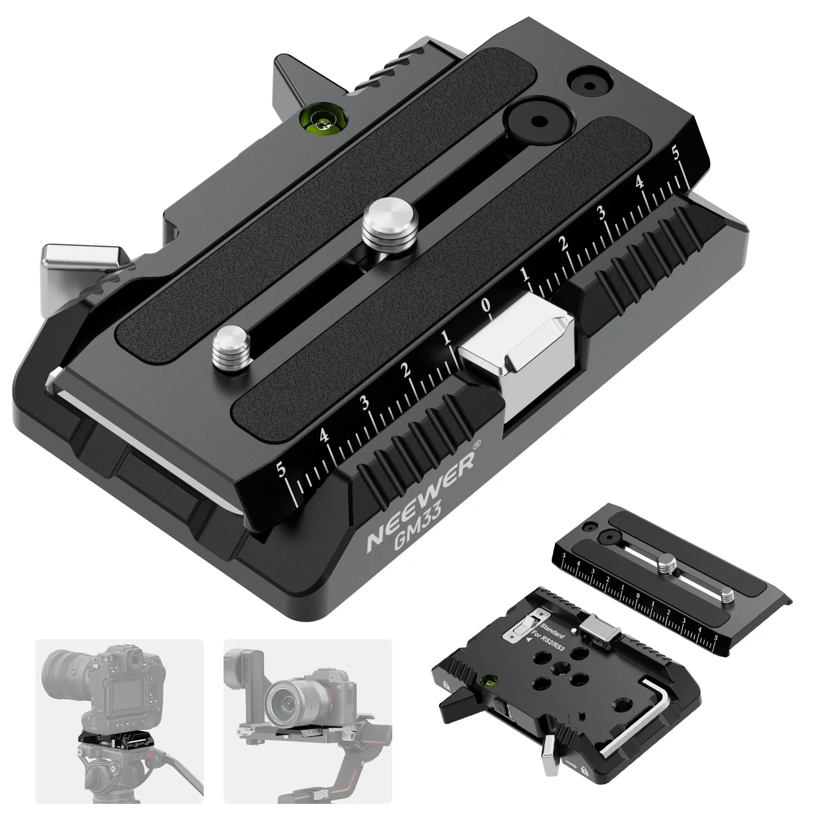 NEEWER GM33 50mm Extended Rotating Quick Release Plate for Manfrotto and DJI