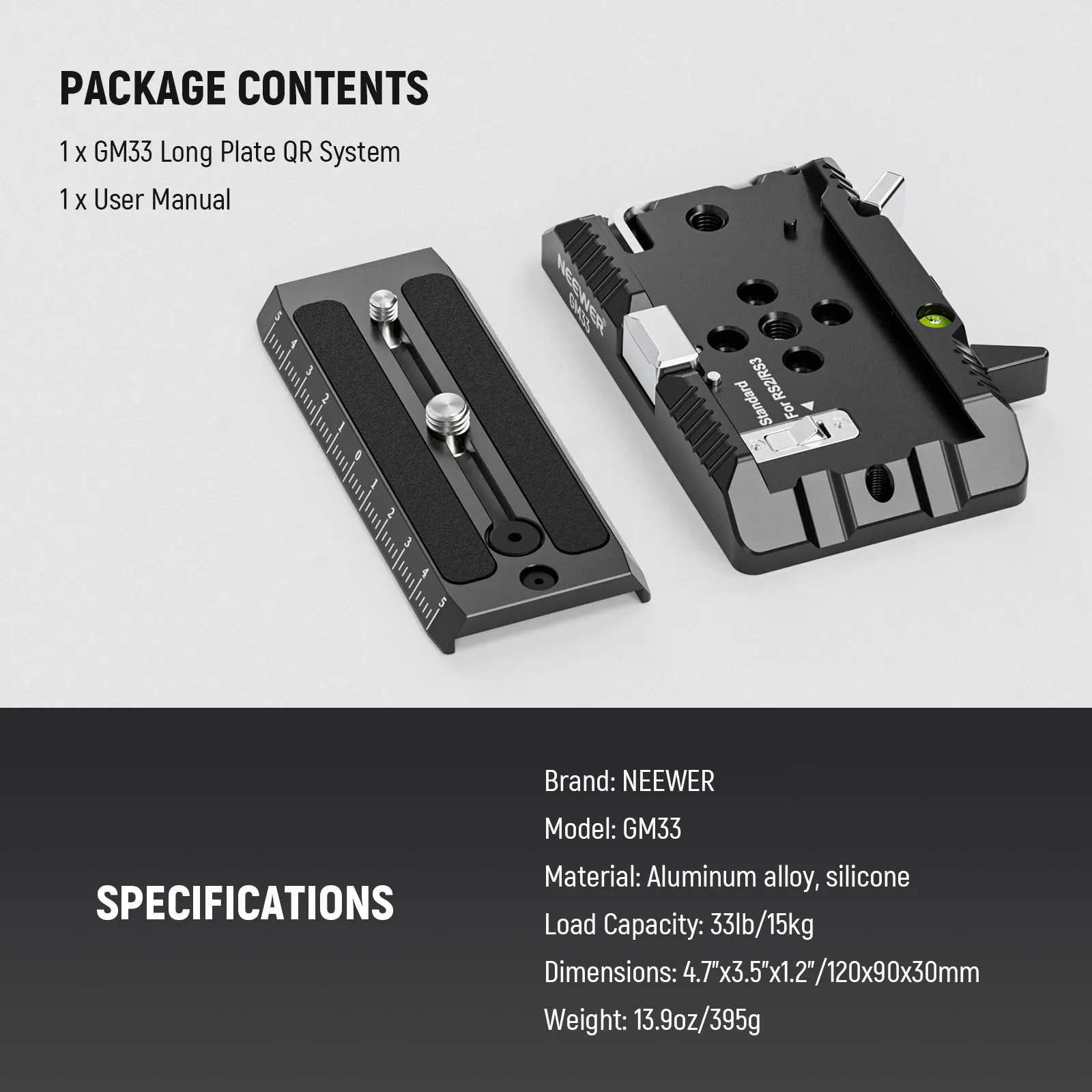 NEEWER GM33 50mm Long Rotate Quick Release Plate