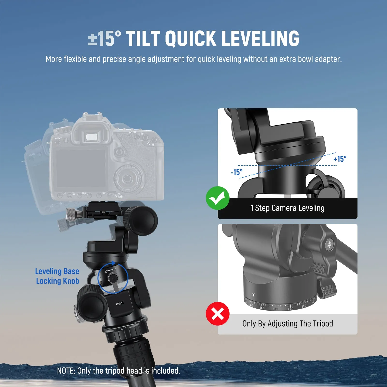NEEWER GM37 3 Way Pan Tilt Head