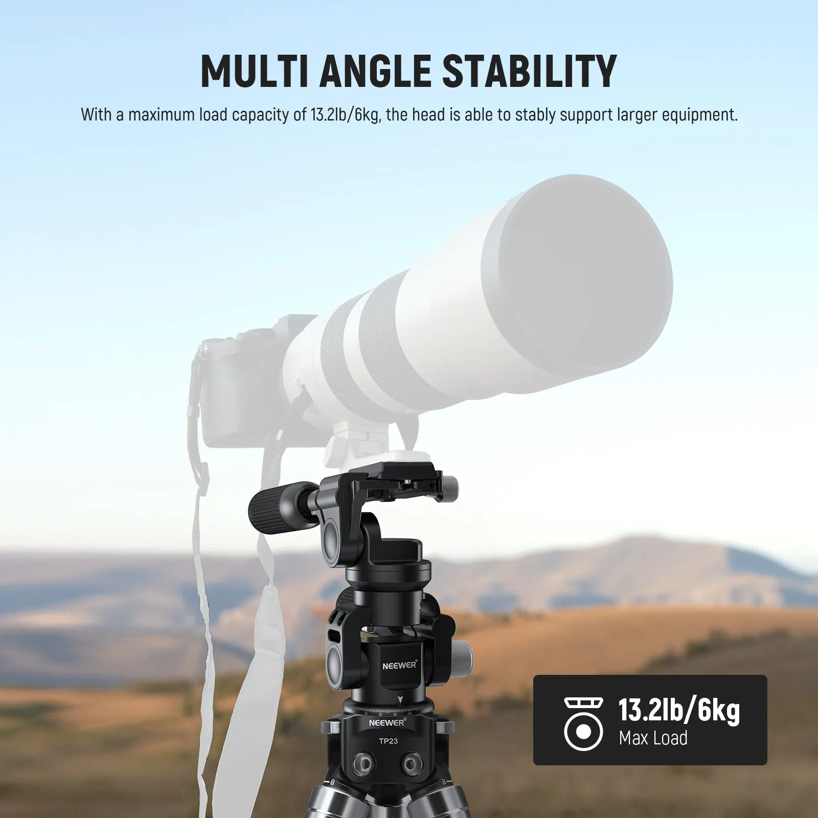 NEEWER GM37 3 Way Pan Tilt Head