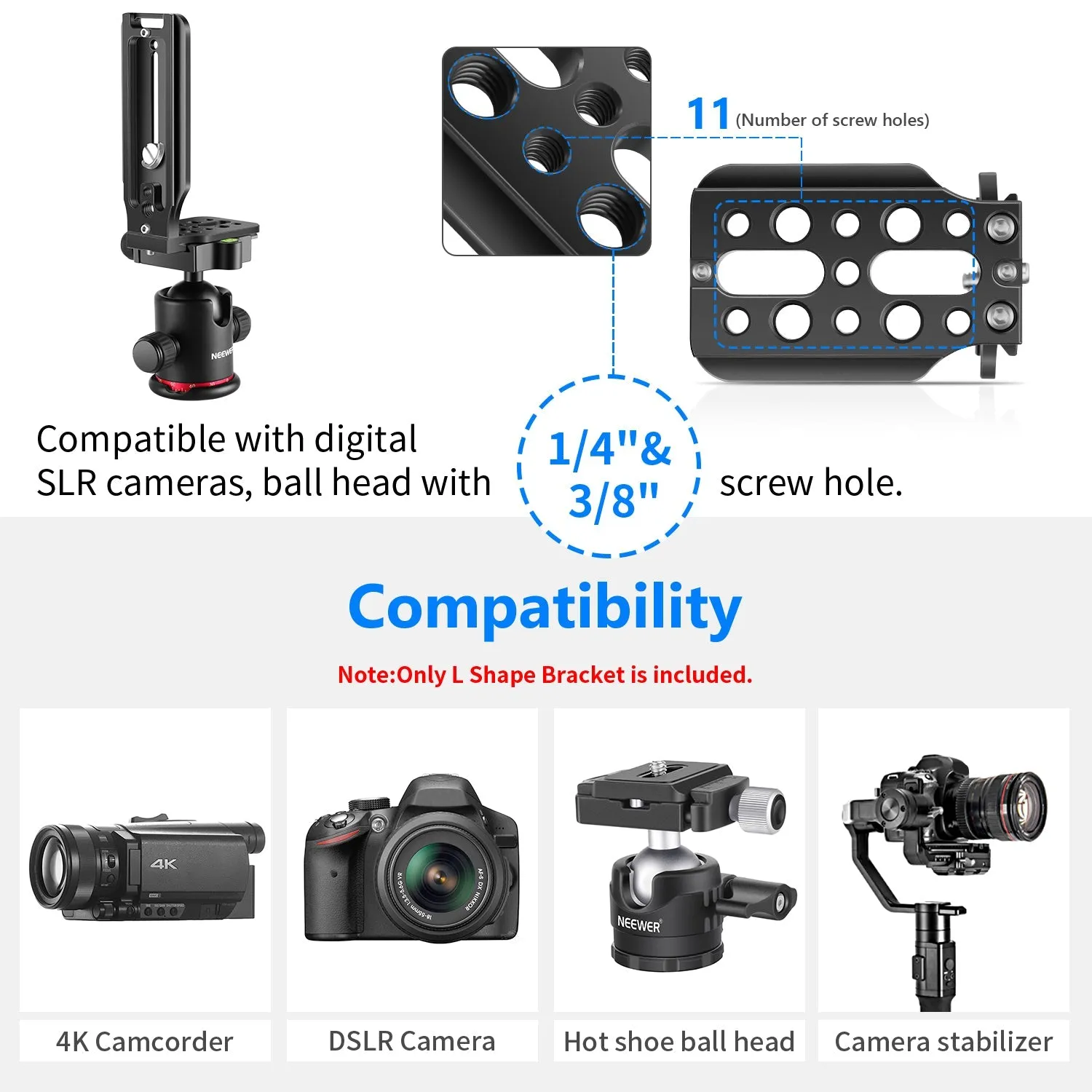 NEEWER L Shape Bracket Quick Release Plate