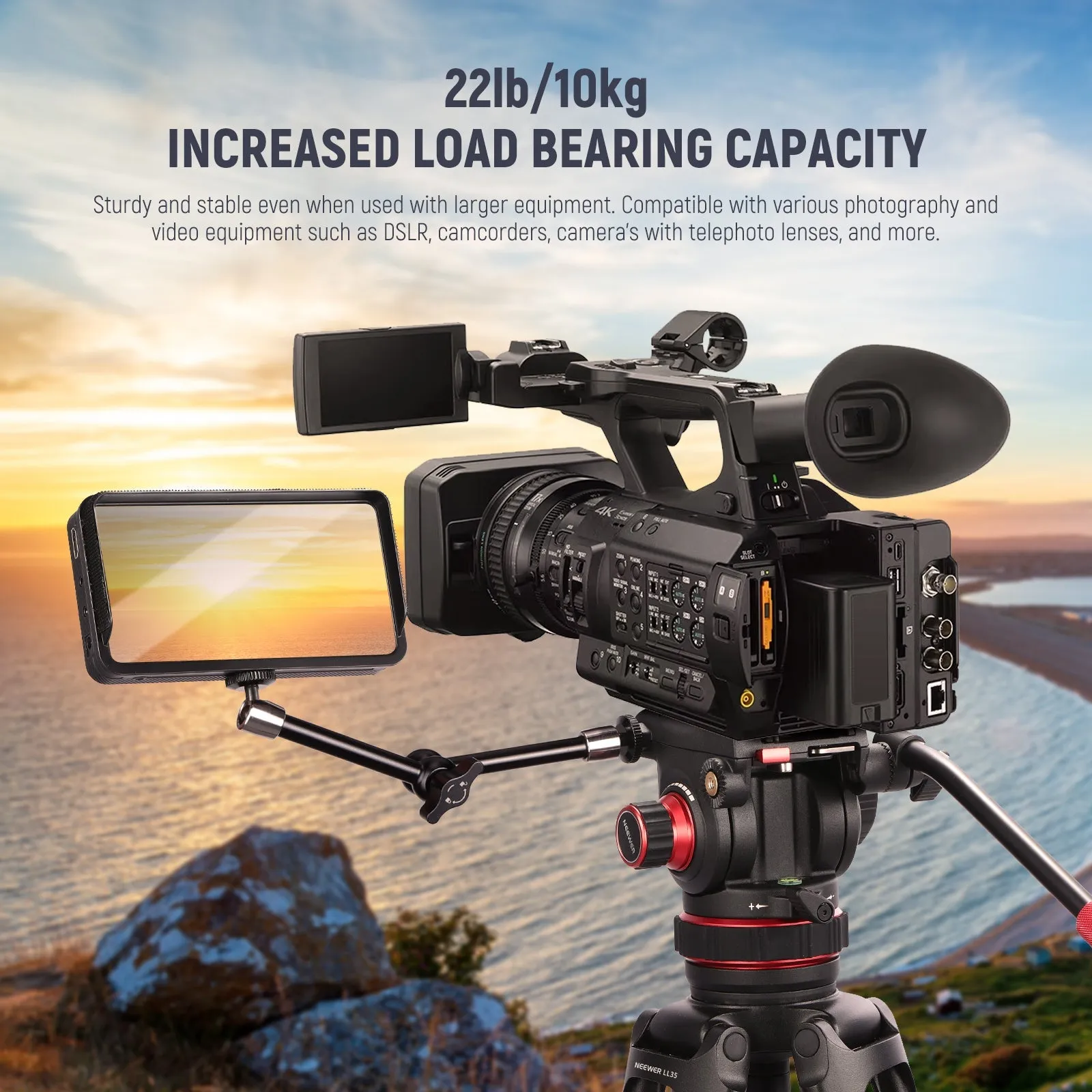 NEEWER LL35 78" One Step Fast Lock Carbon Fiber Video Tripod