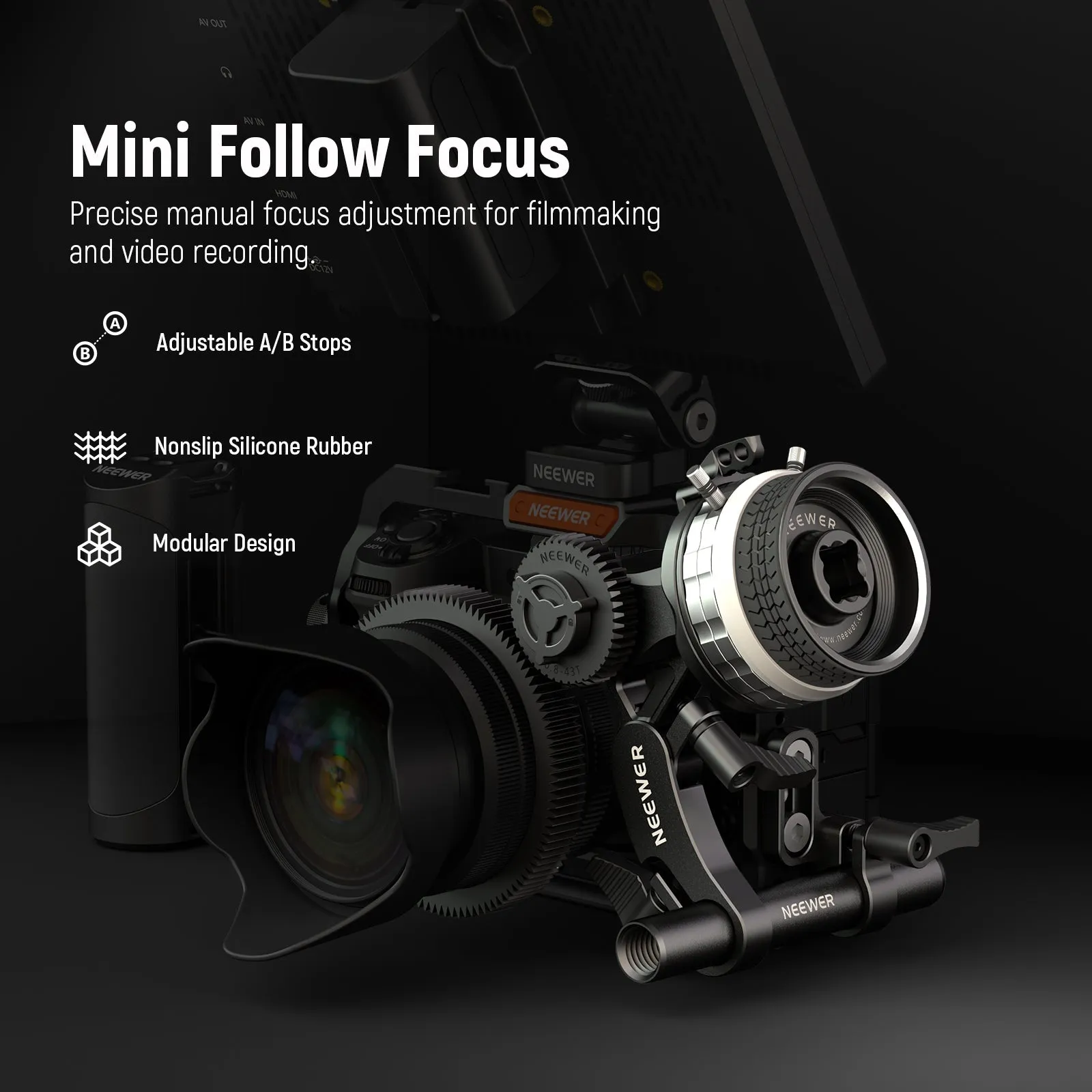 NEEWER PG001 Mini Follow Focus with A/B Stops