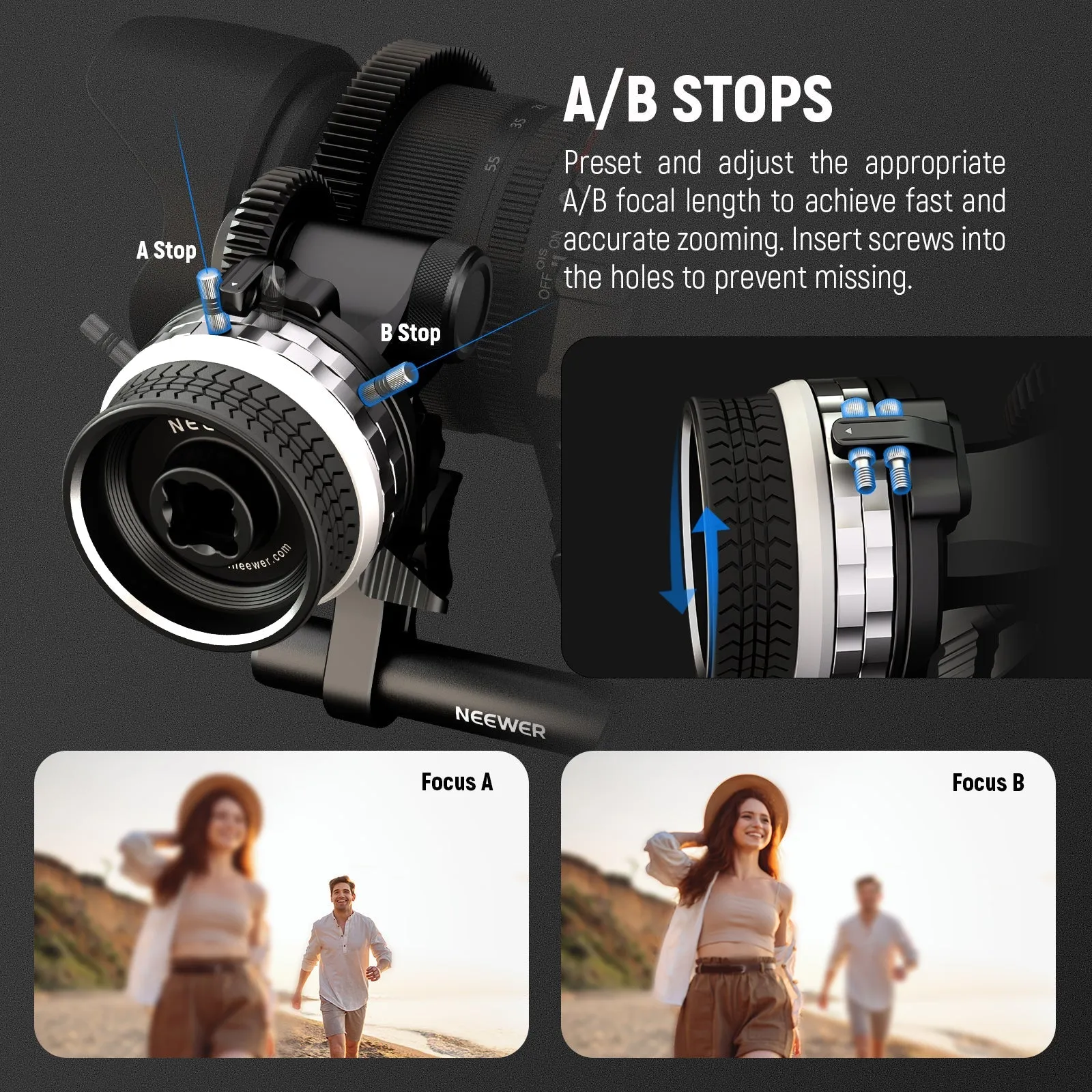NEEWER PG001 Mini Follow Focus with A/B Stops