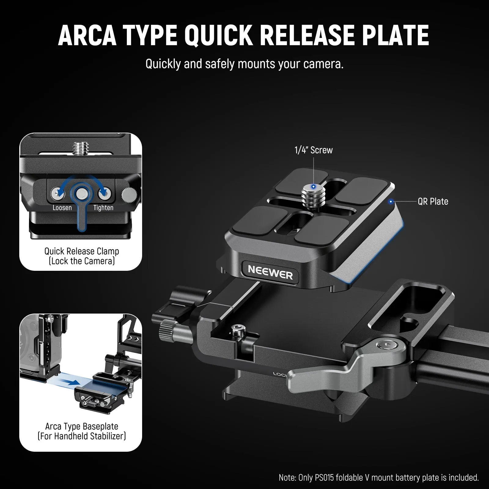 NEEWER PS015 Foldable V Mount Battery Plate