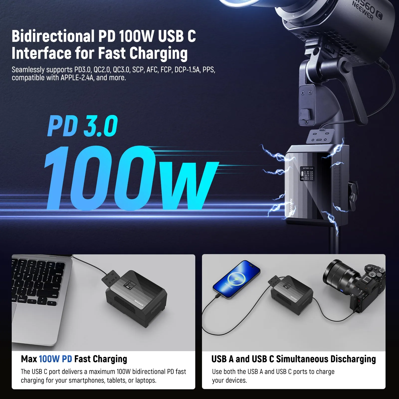 NEEWER PS099EP 6800mAh 99Wh V Mount Battery