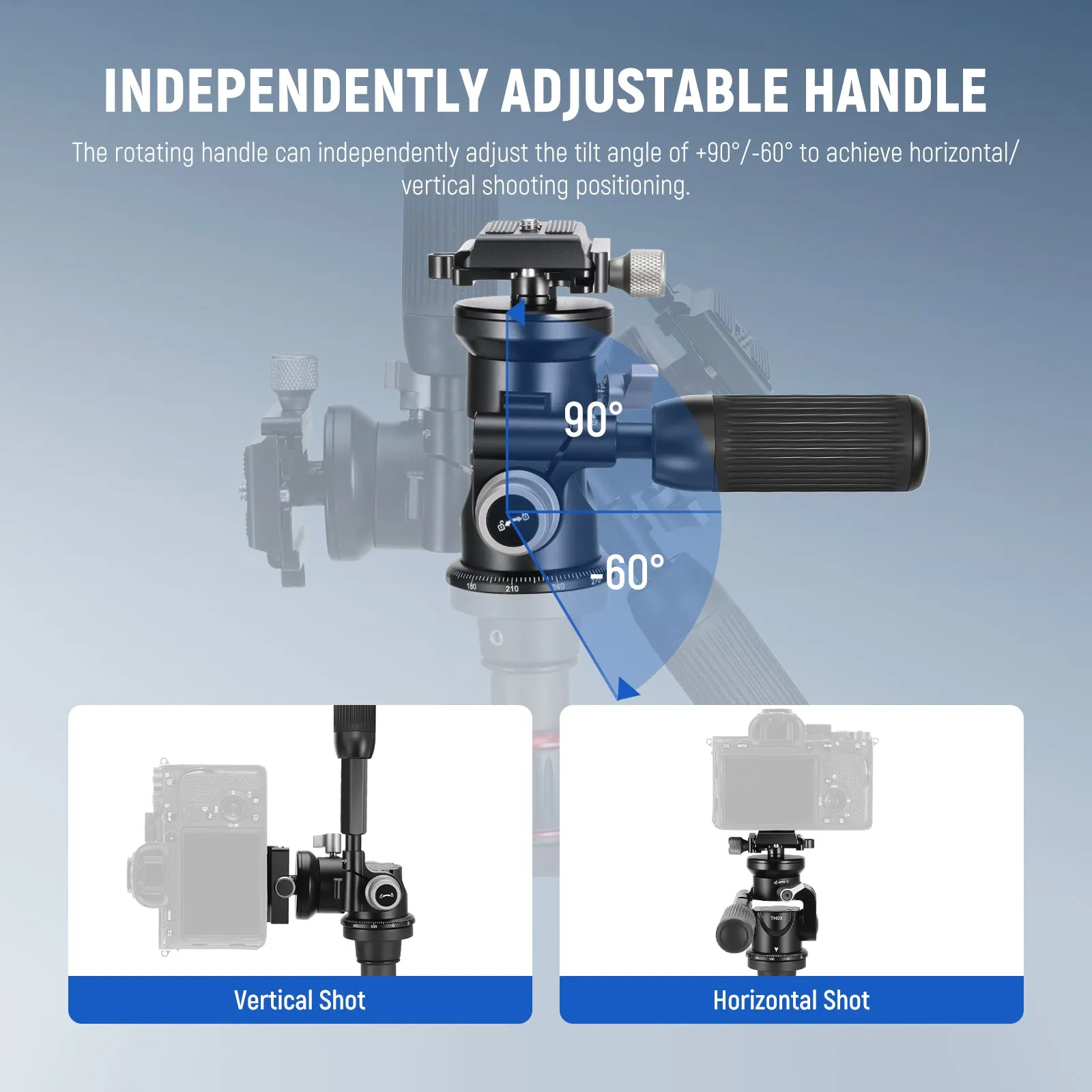 NEEWER TH03 Video Camera Tripod Pan Tilt Head