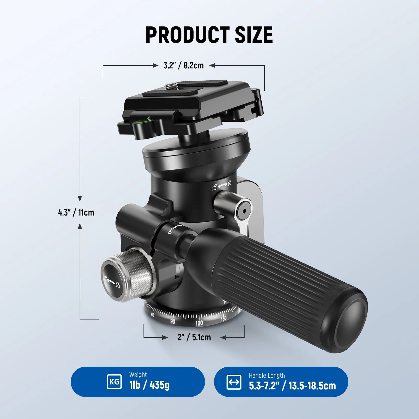 NEEWER TH03 Video Camera Tripod Pan Tilt Head