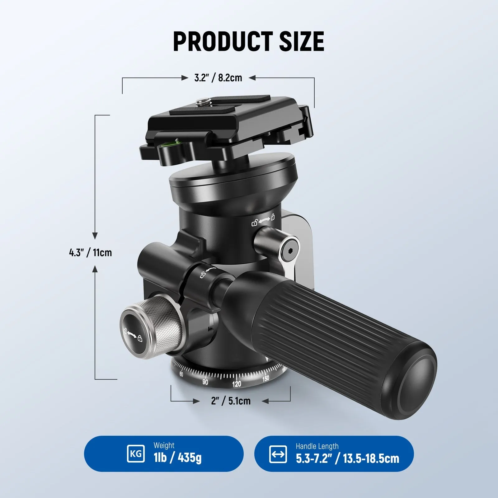 NEEWER TH03 Video Camera Tripod Pan Tilt Head