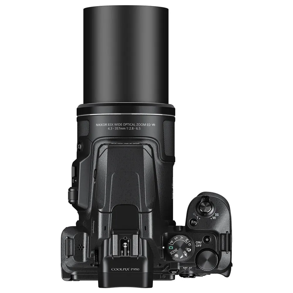 Nikon COOLPIX P950 Compact Digital Camera with Integrated NIKKOR 83x Optical Zoom 24-2000mm  f/2.8-6.5 Lens with Vari-Angle LCD Monitor, 4K 30fps UHD Video Recording, 16MP 3" BSI CMOS Sensor, EXPEED Image Processor. Wi-Fi and Bluetooth