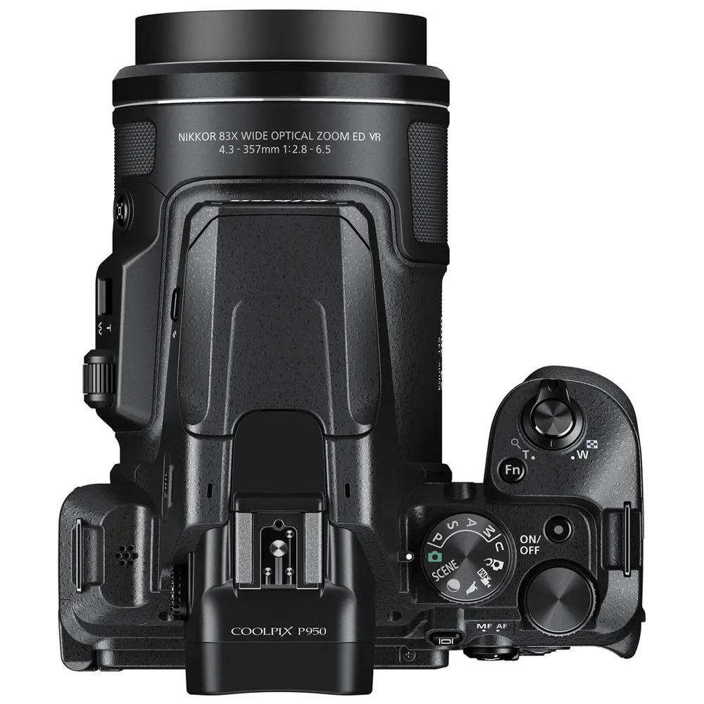 Nikon COOLPIX P950 Compact Digital Camera with Integrated NIKKOR 83x Optical Zoom 24-2000mm  f/2.8-6.5 Lens with Vari-Angle LCD Monitor, 4K 30fps UHD Video Recording, 16MP 3" BSI CMOS Sensor, EXPEED Image Processor. Wi-Fi and Bluetooth