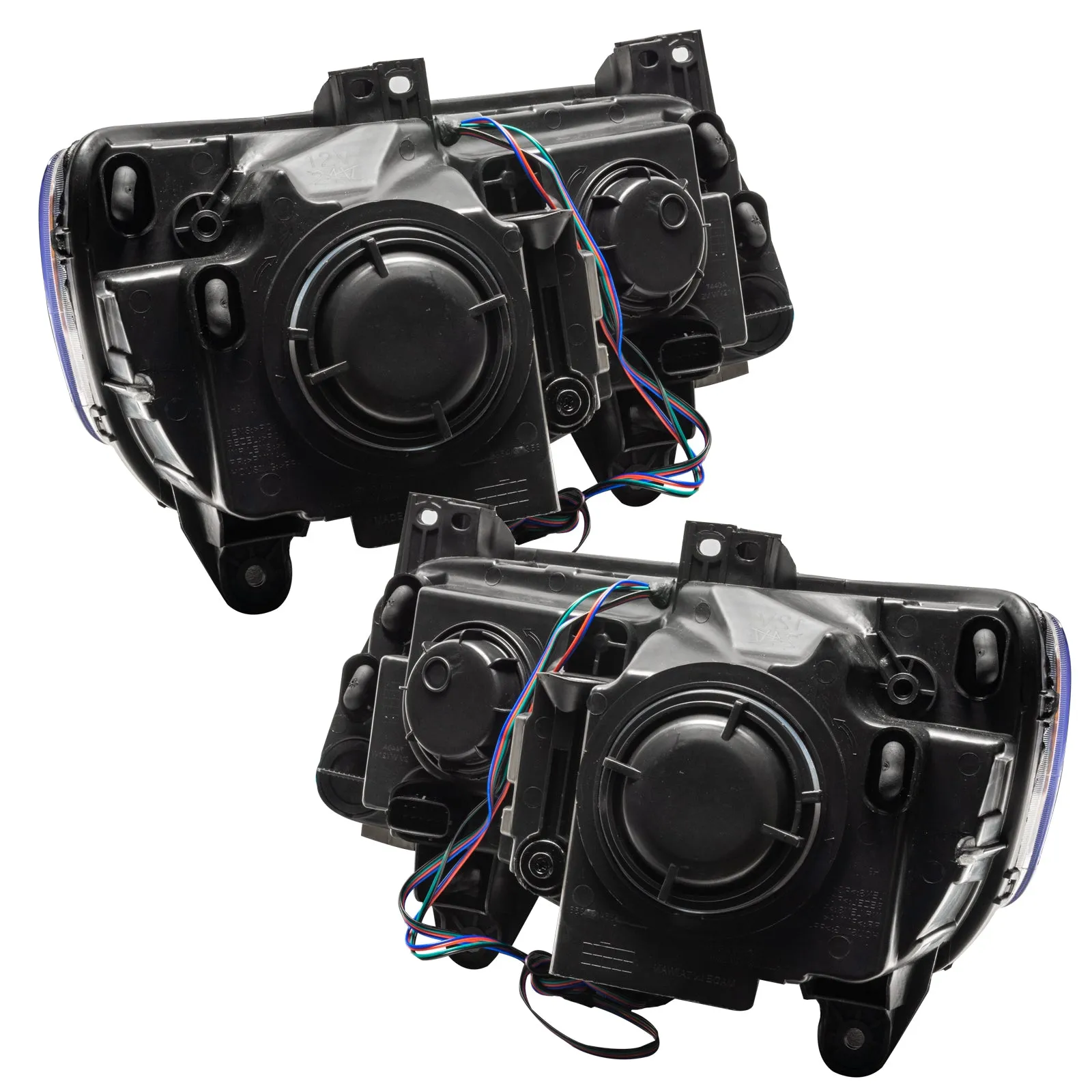 ORACLE Lighting 2011-2014 Chrysler 300C NON HID Pre-Assembled Headlights - Black Housing - ColorSHIFT DRL