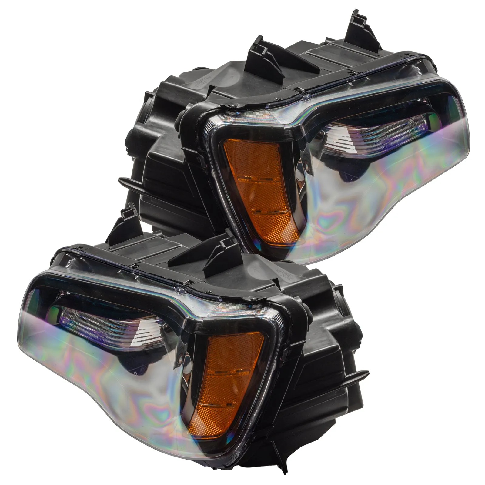ORACLE Lighting 2011-2014 Chrysler 300C NON HID Pre-Assembled Headlights - Black Housing - ColorSHIFT DRL
